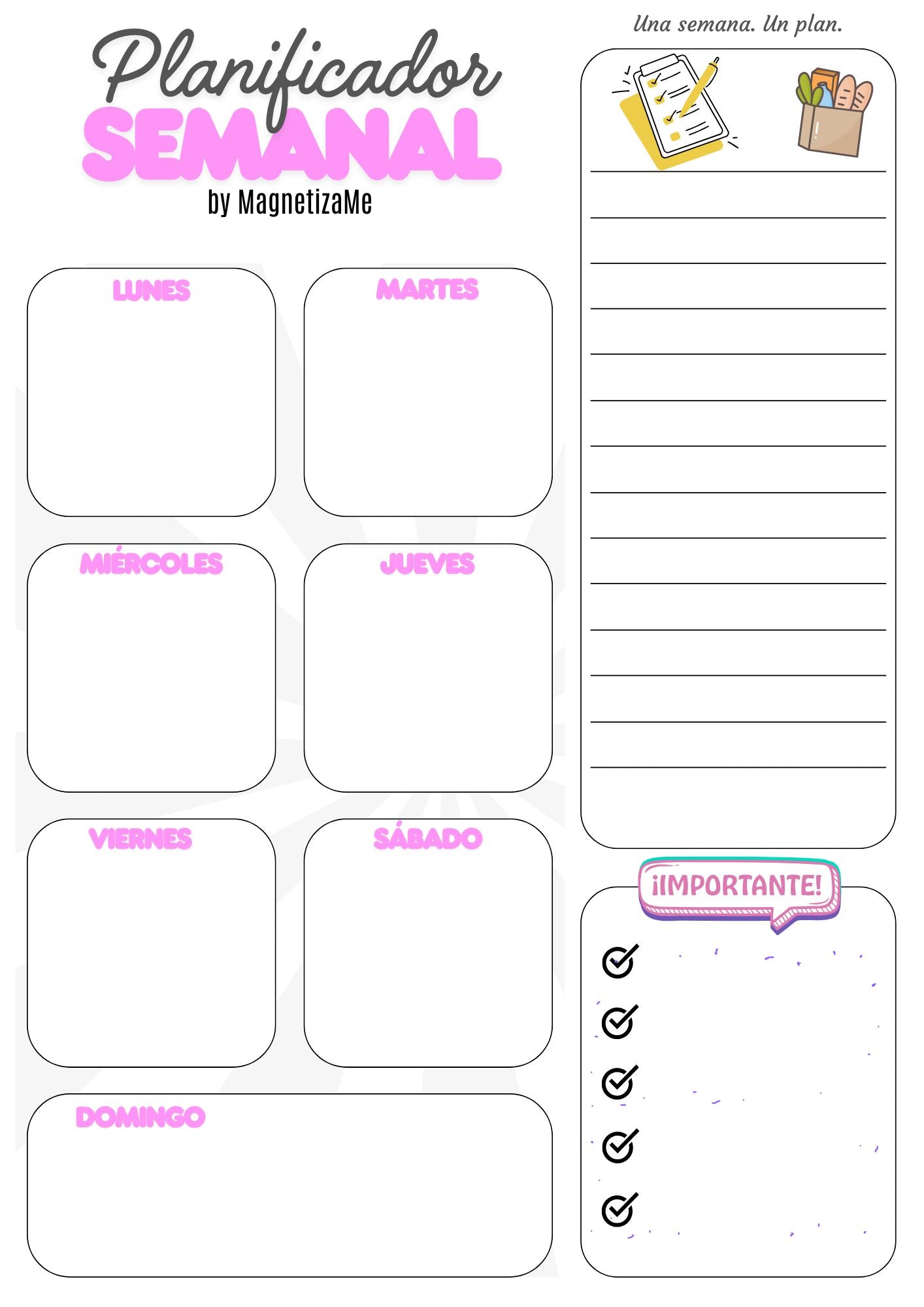 planificador semanal nevera