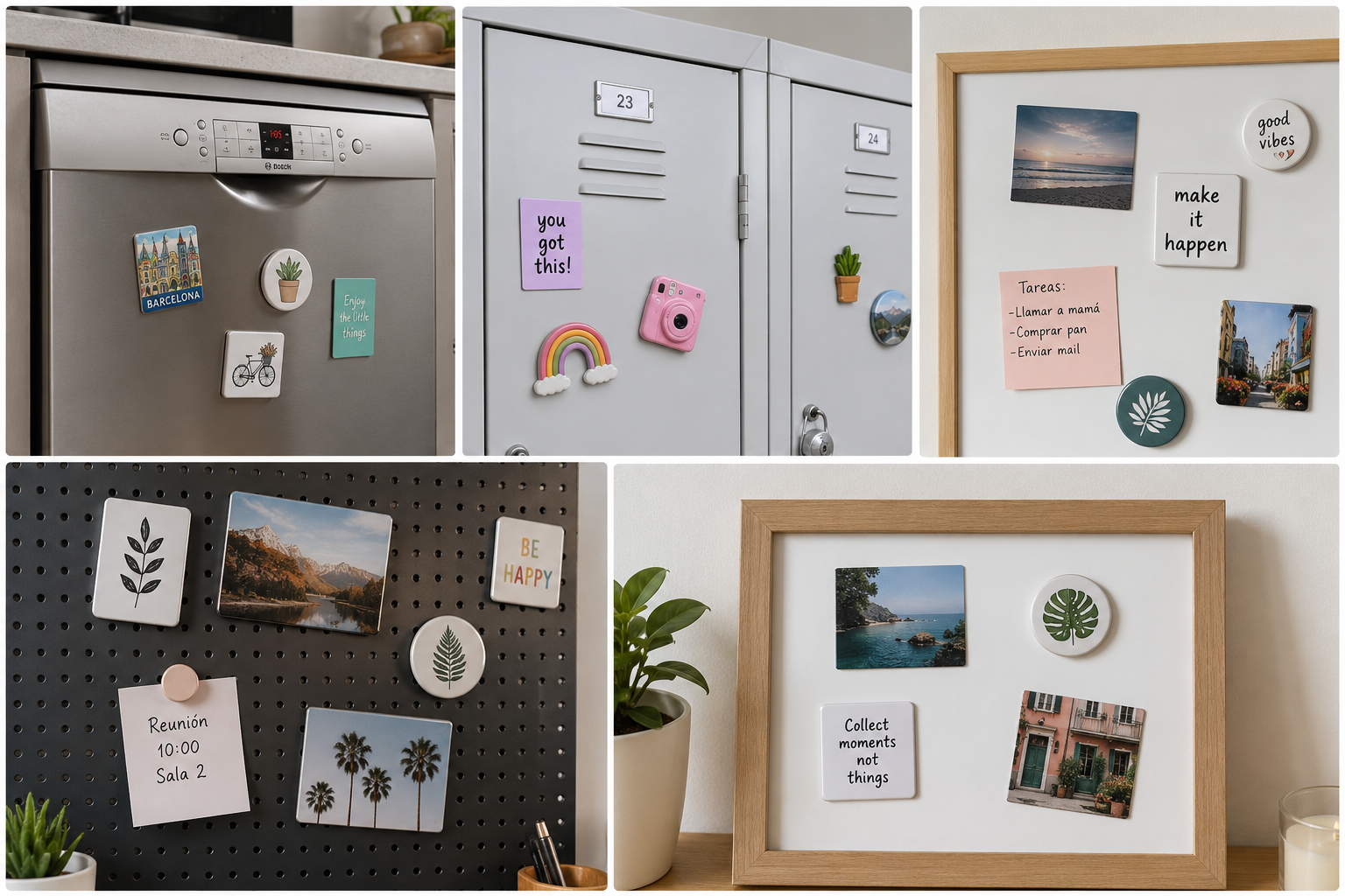 ¿Tu nevera no es magnética? 12 lugares originales donde poner tus imanes personalizados