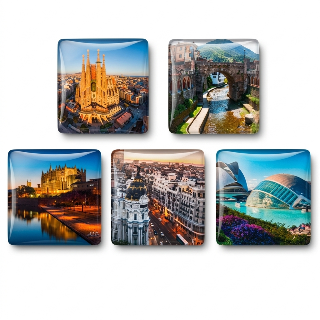 Imanes Personalizados de Burbuja - Cuadrados PACK DE 5 UNIDADES