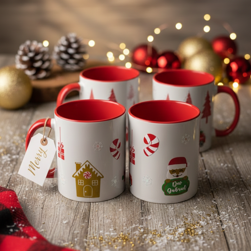 Taza Navidad 350 ml Personalizada – Diseño Festivo con Nombre