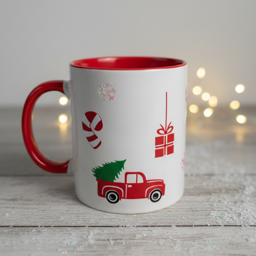 Taza Navidad 350 ml Personalizada – Diseño Festivo con Nombre