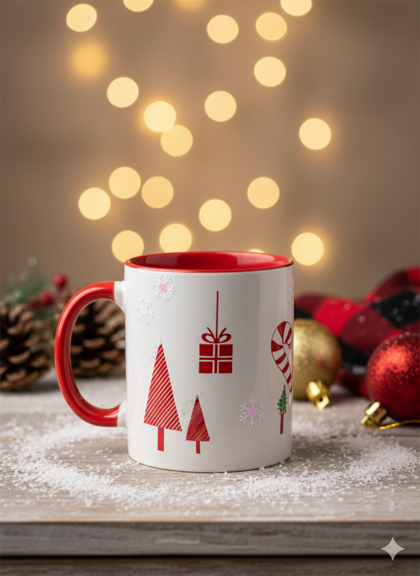 Taza Navidad 350 ml Personalizada – Diseño Festivo con Nombre