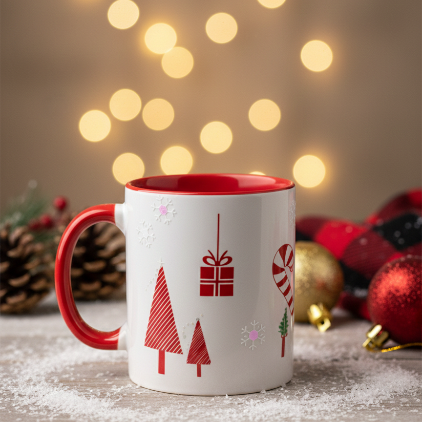 Taza Navidad 350 ml Personalizada – Diseño Festivo con Nombre