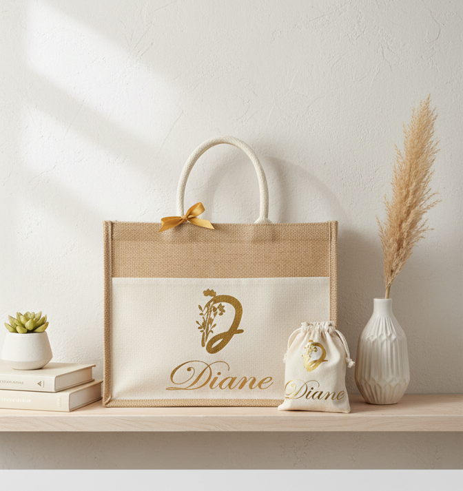 Set Día de la Madre – Mini Bag + Bolsa de Yute Personalizable