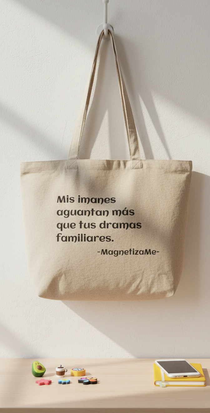 Tote Bag de Algodón Reciclado Personalizable 50x36 cm | Bolsa con Frase para Madres y Maestras
