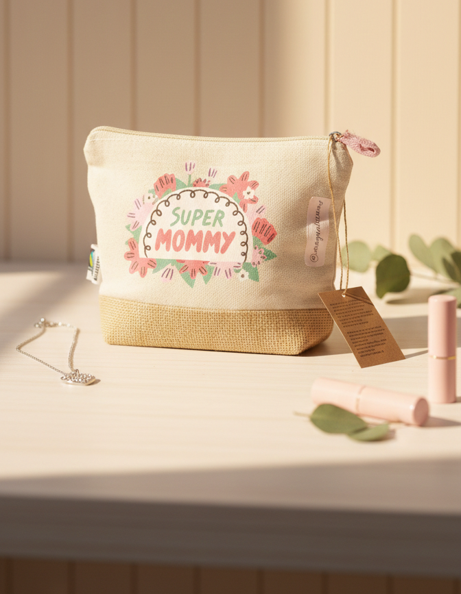 Neceser personalizable de algodón y yute Fairtrade – Ecológico, 21,5 cm