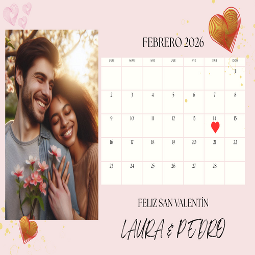 Imán Personalizado San Valentín con Foto y Calendario – Recuerdo de Amor 10×15 cm