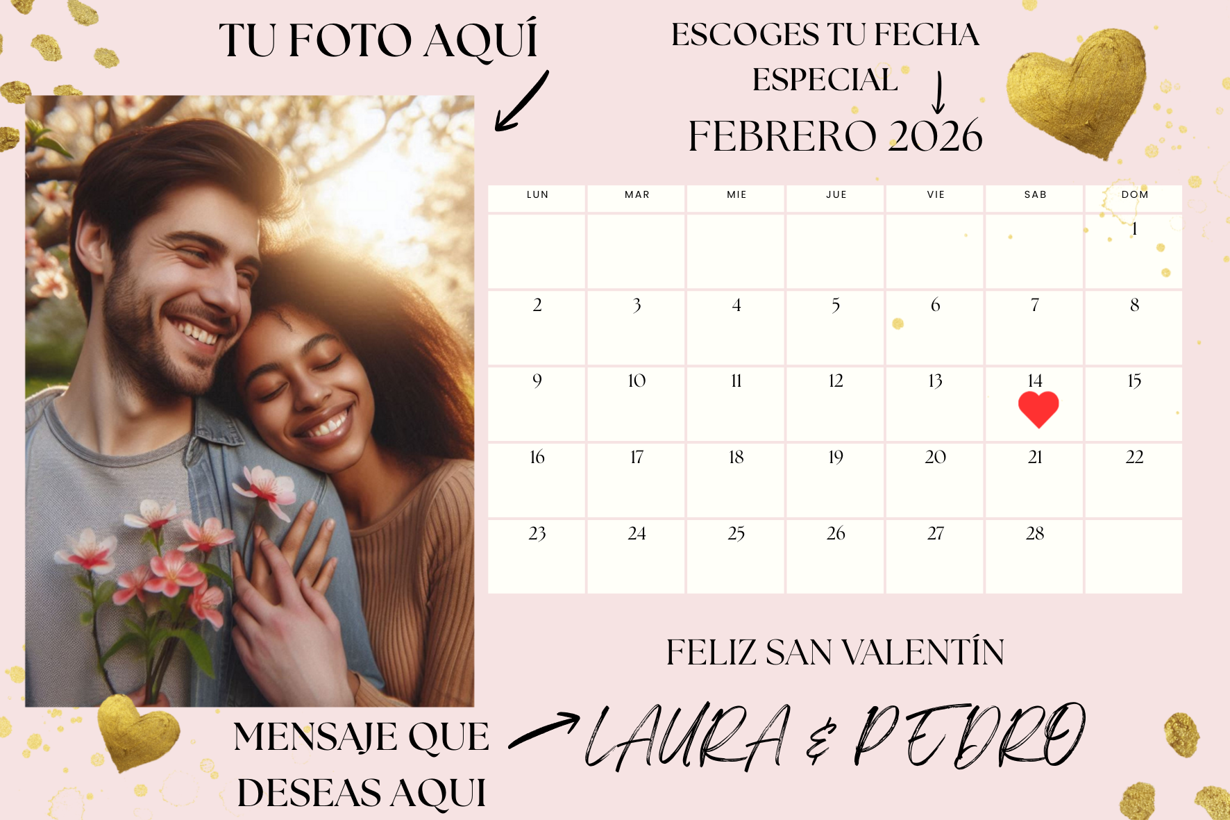 Imán Personalizado San Valentín con Foto y Calendario – Recuerdo de Amor 10×15 cm