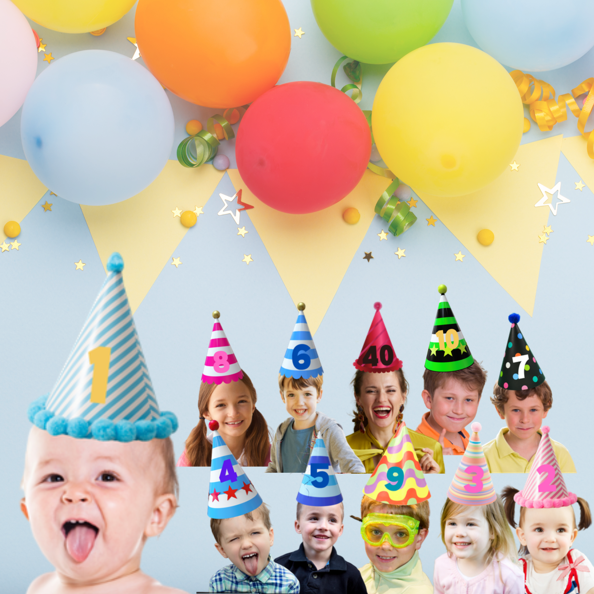 Imanes Party Hat personalizados - Pack de 10 unidades