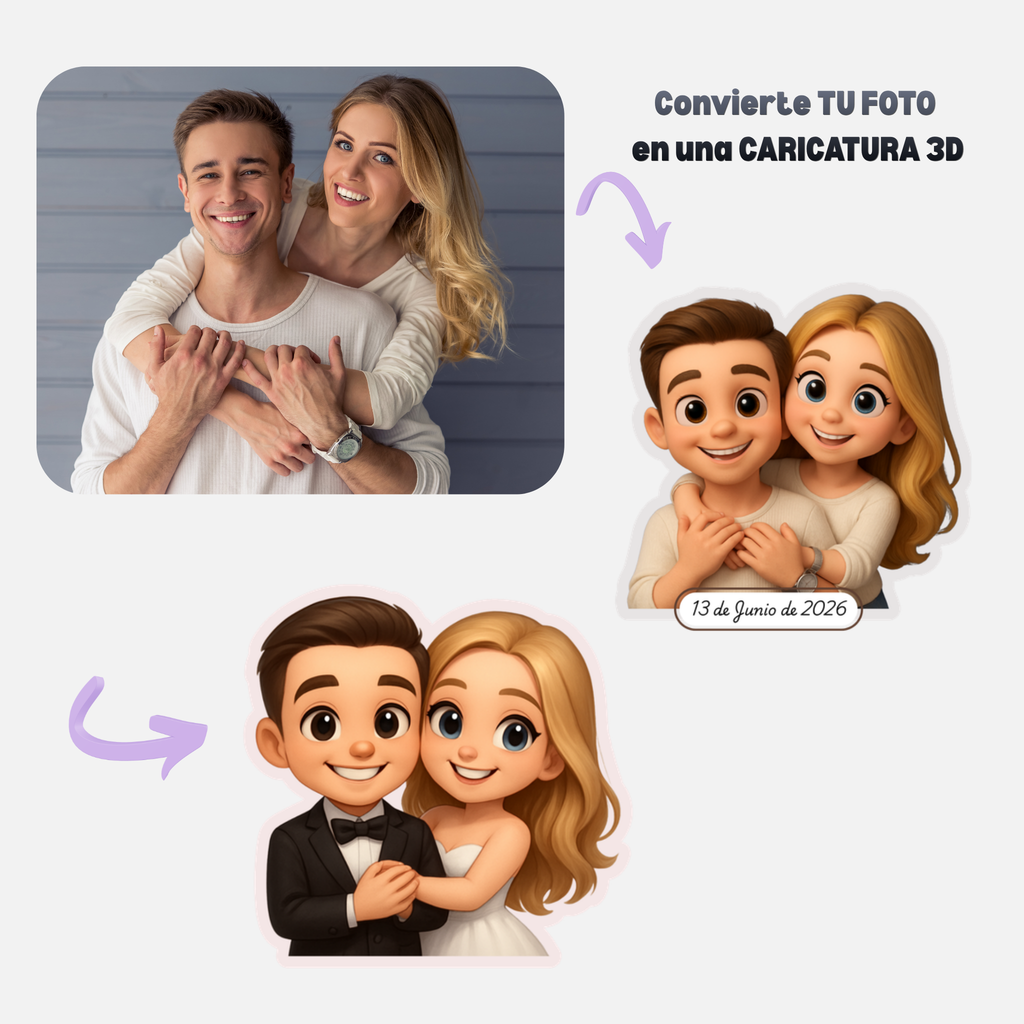 Imanes personalizados Chibi 3D para eventos | Bodas, bautizos y comuniones |Pack 16 Unidades