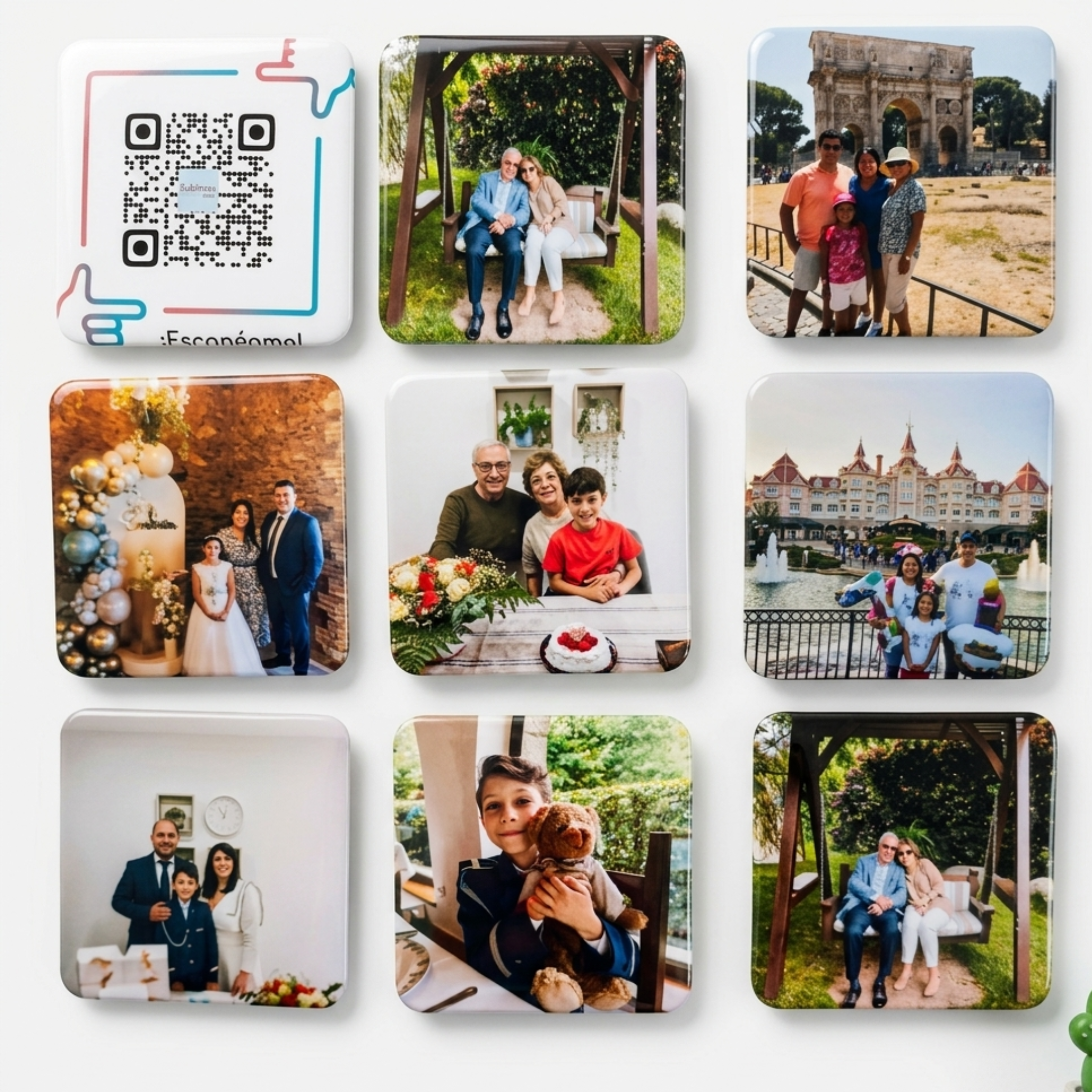 Imanes personalizados Pack de 9 - Alto brillo con película protectora
