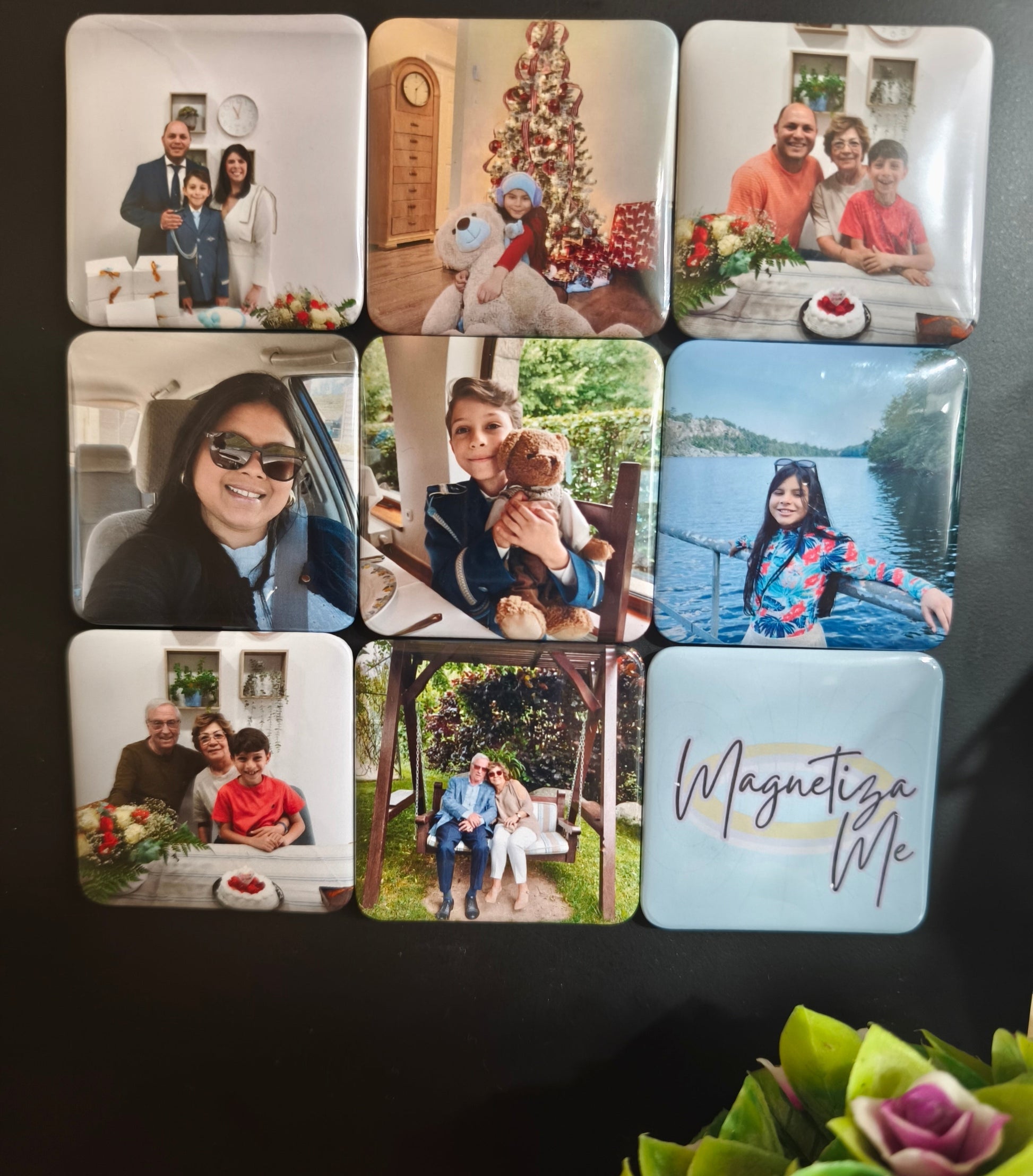 Imanes personalizados Set de 9 - Alto brillo con película protectora