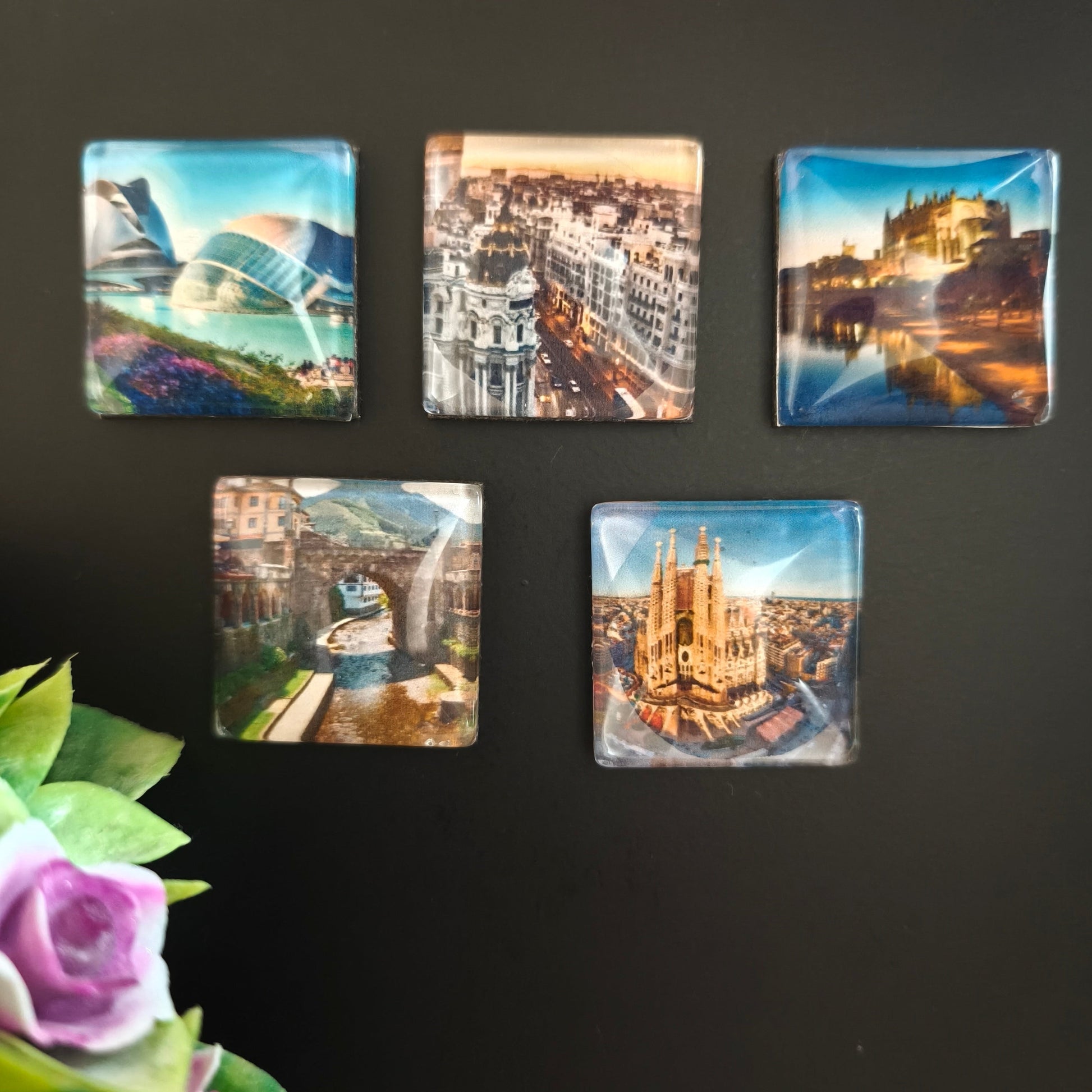 Imanes Personalizados de Burbuja - Cuadrados SET DE 5 UNIDADES