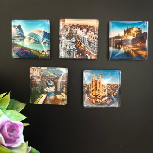 Imanes Personalizados de Burbuja - Cuadrados SET DE 5 UNIDADES