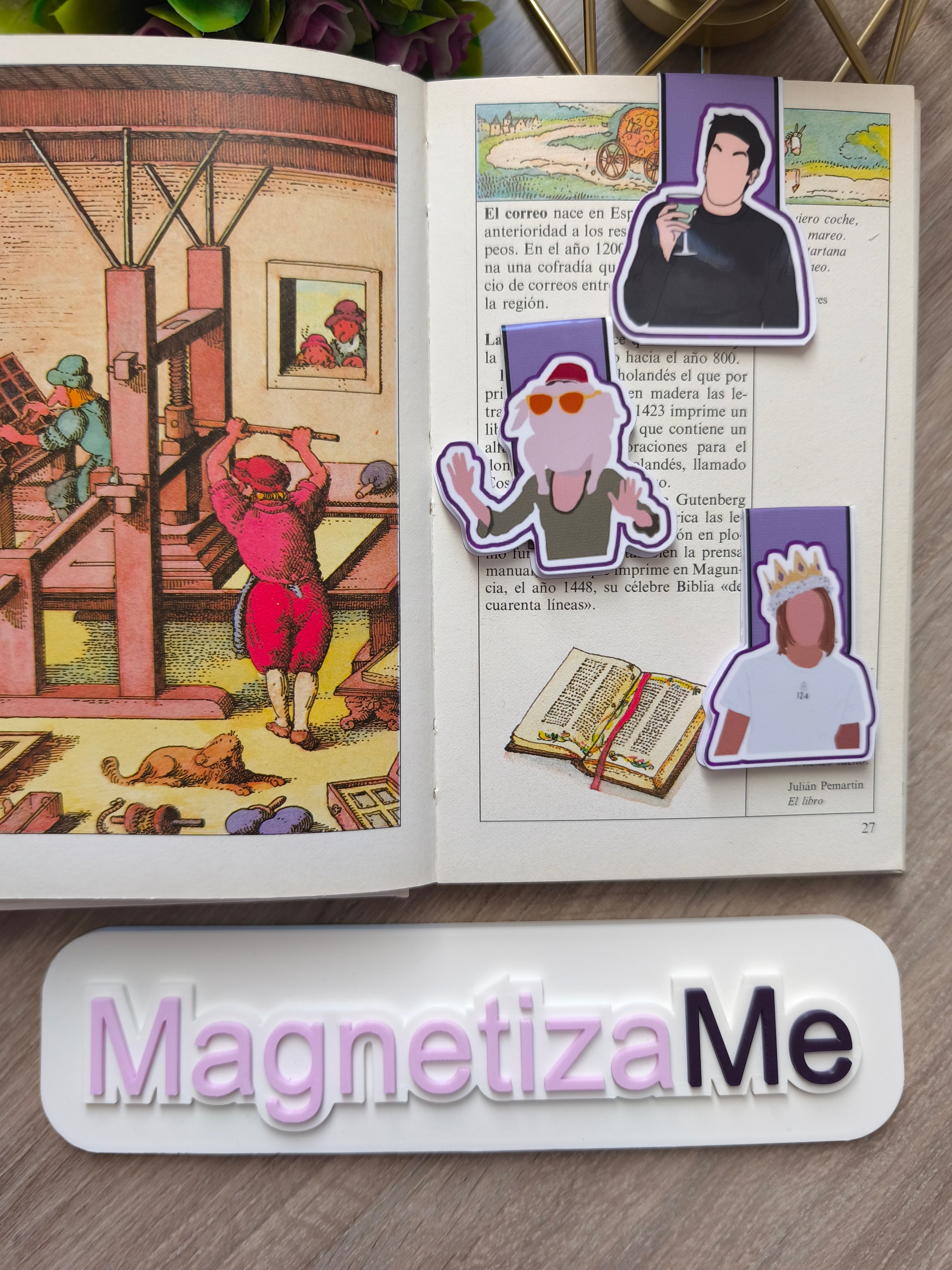 Pack de 3 marcapáginas magnéticos personalizados – Marca tus lecturas con tus recuerdos
