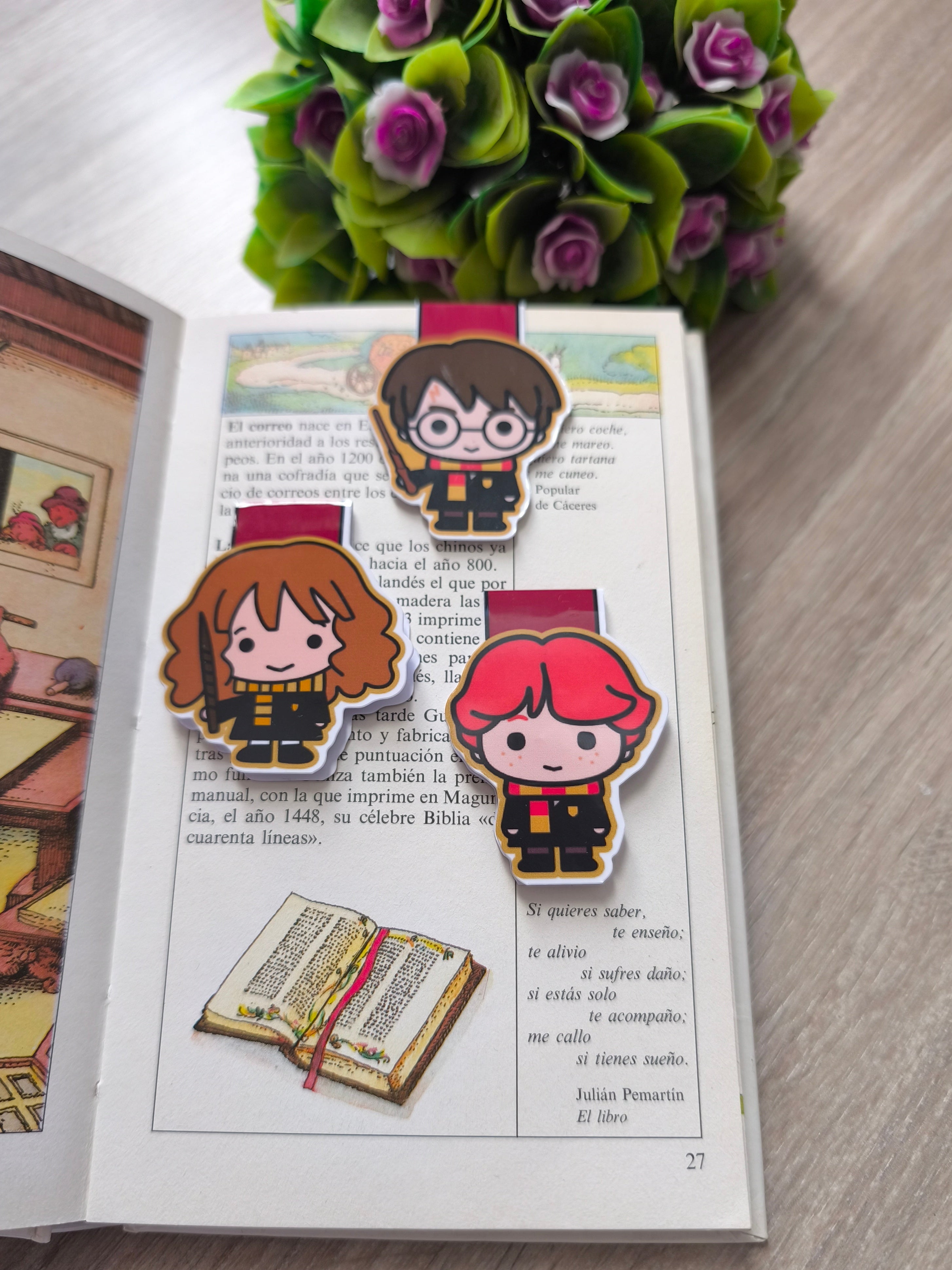 Pack de 3 Marcapáginas Mágicos – Inspirados en Harry Potter