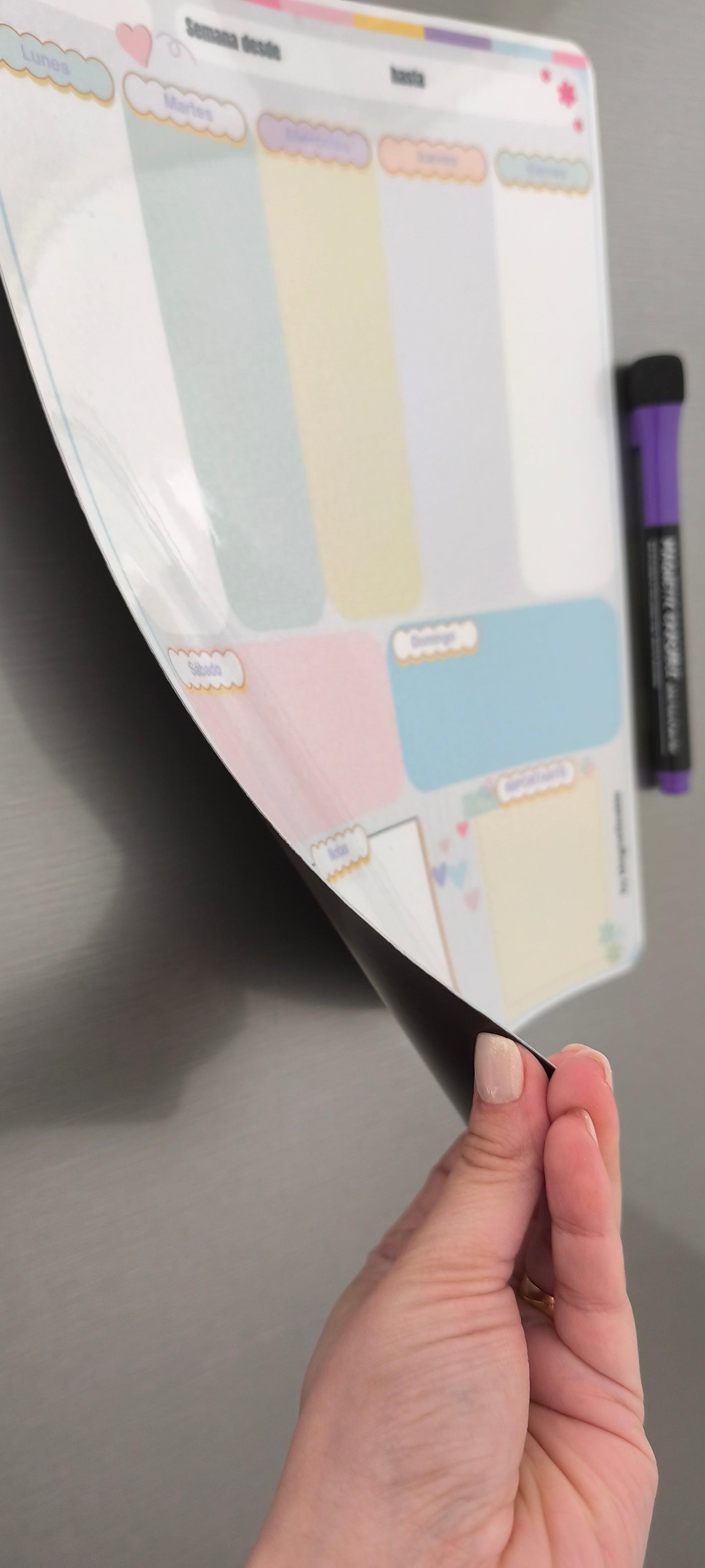 Planificador Semanal Magnético A4 + Rotulador | Diseño Girly | MagnetizaMe