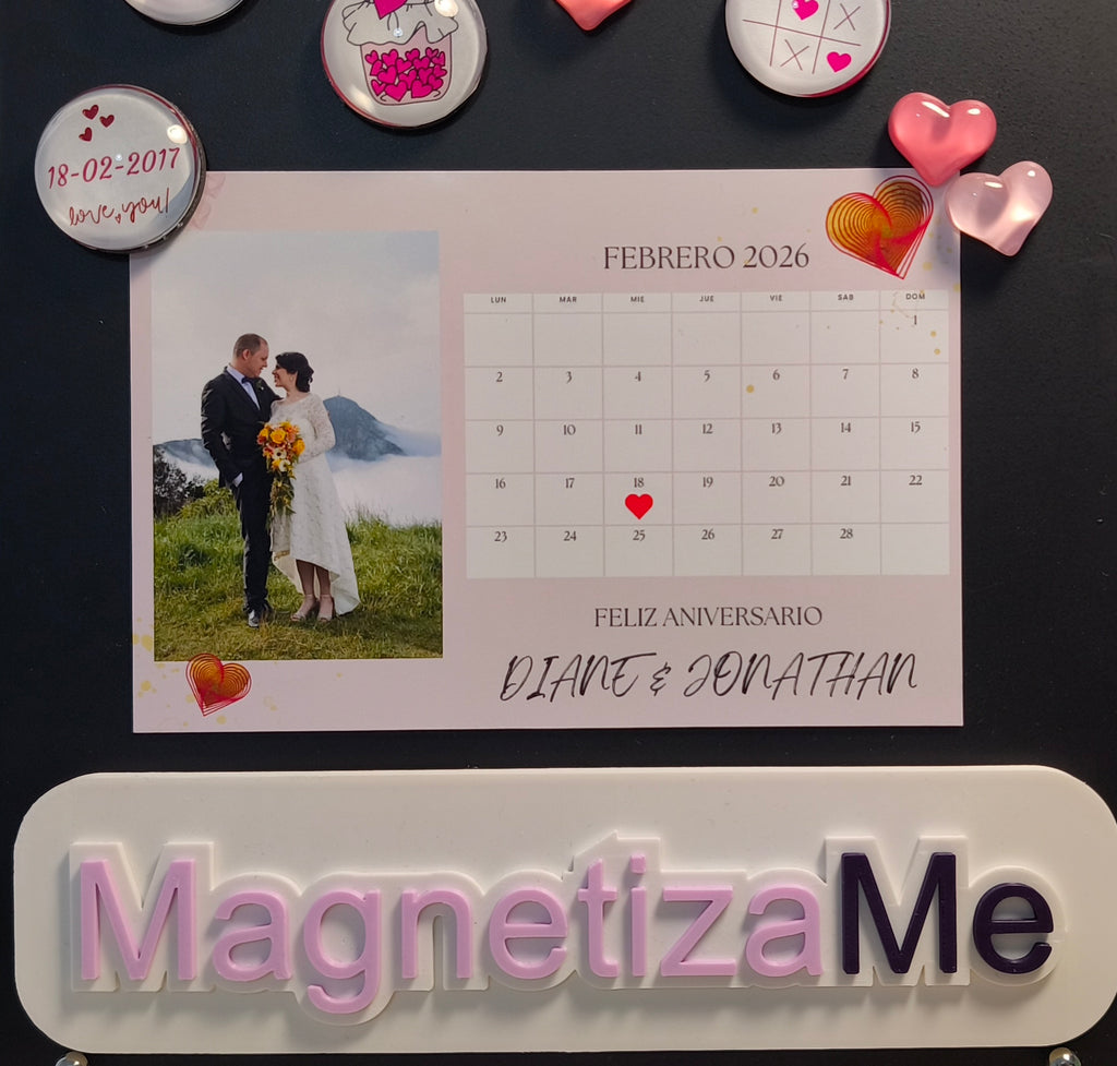 Imán Personalizado San Valentín con Foto y Calendario – Recuerdo de Amor 10×15 cm