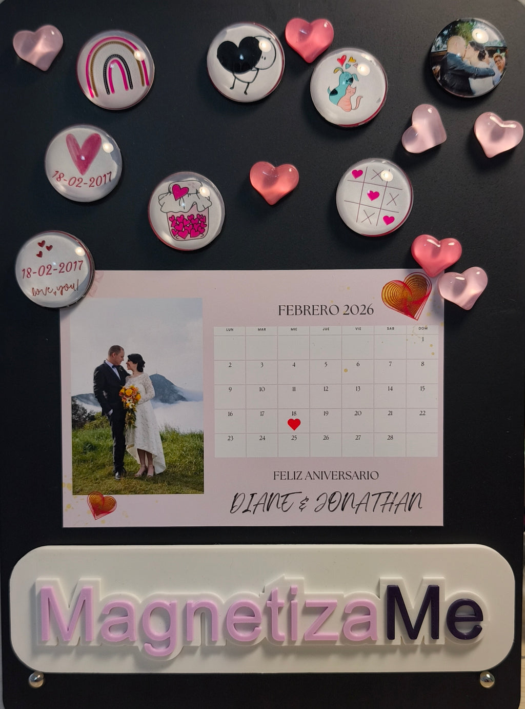 Imán Personalizado San Valentín con Foto y Calendario – Recuerdo de Amor 10×15 cm