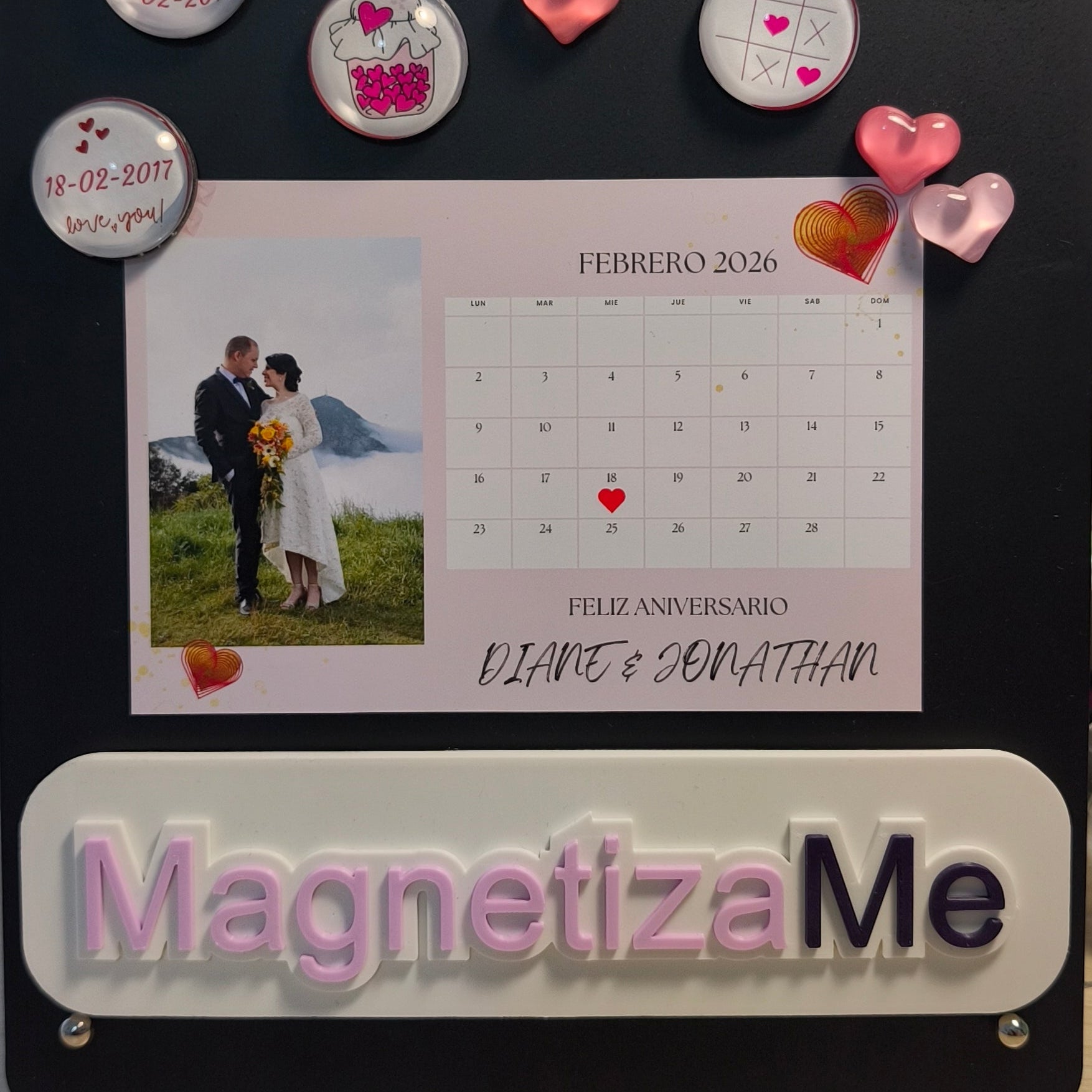 Imán Personalizado San Valentín con Foto y Calendario – Recuerdo de Amor 10×15 cm