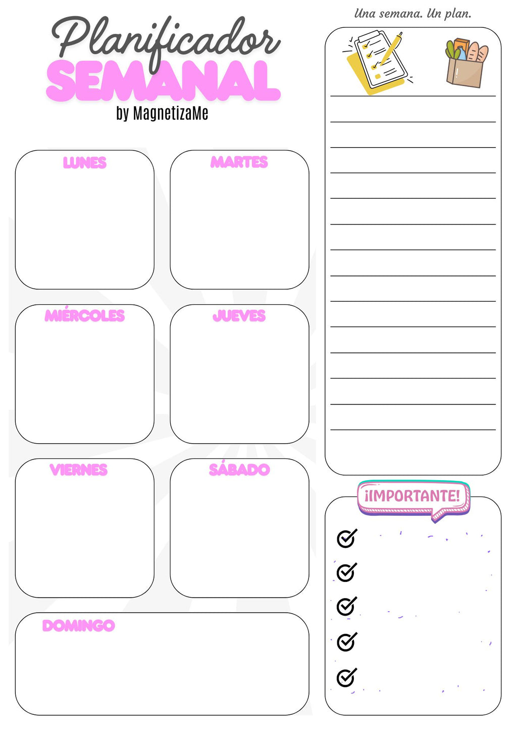 planificador semanal nevera