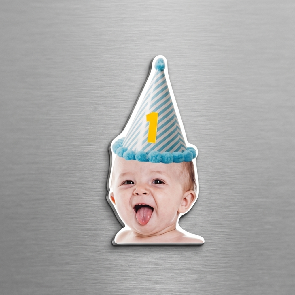 iman bebe con sombrero de fiesta