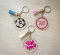 Llaveros acrílicos personalizados con resina 4,5 cm | Detalles para eventos (mín. 10 uds)