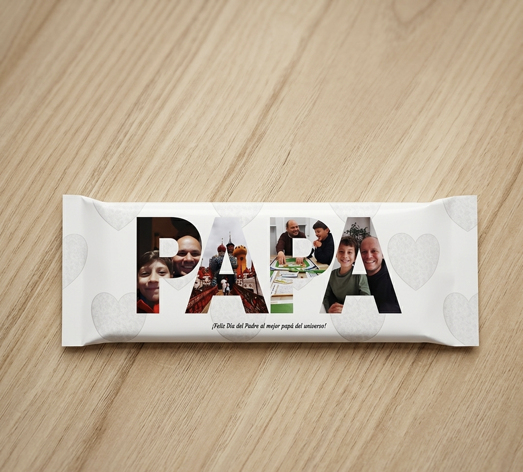 Caja Regalo Personalizada Día del Padre con Fotos – Pack Dulce + Cerveza “Papá”