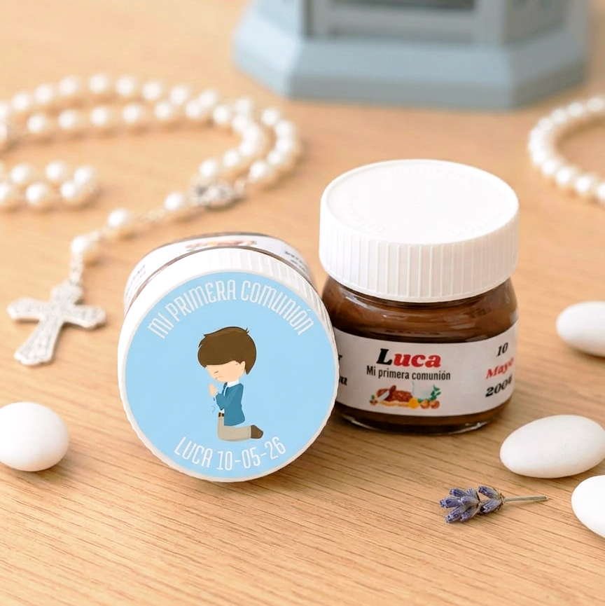 Mini Nutella Personalizadas – Pack 10 Unidades | Bautizos, Comuniones y Cumpleaños