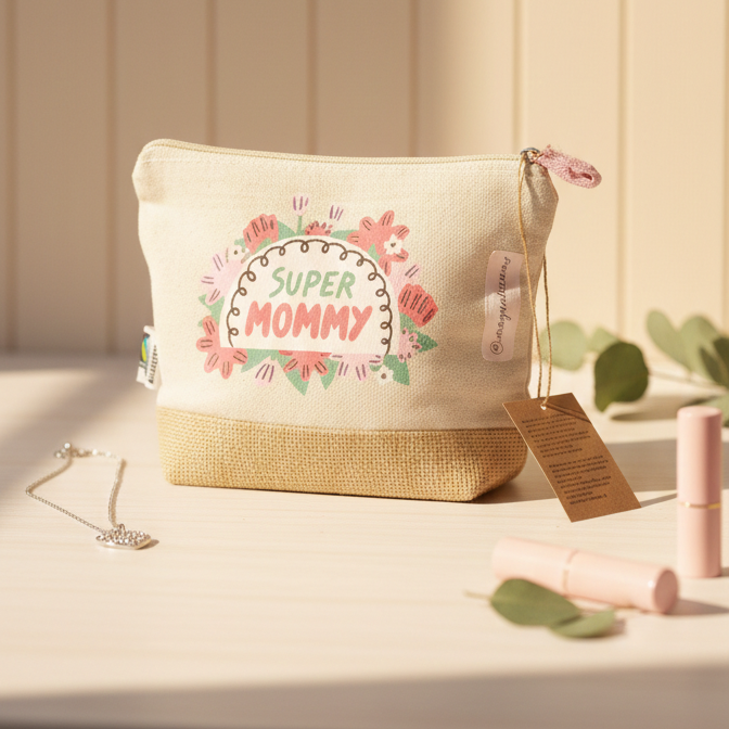 Neceser personalizable de algodón y yute Fairtrade – Ecológico, 21,5 cm