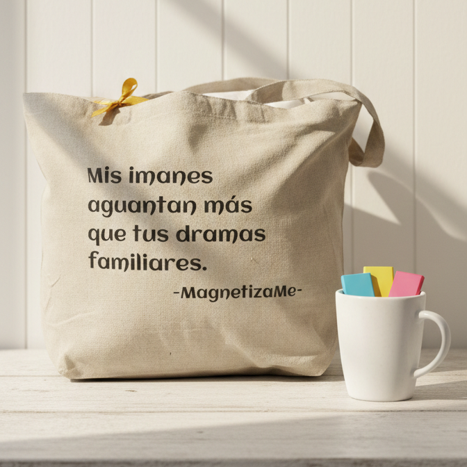 Tote Bag de Algodón Reciclado Personalizable 50x36 cm | Bolsa con Frase para Madres y Maestras