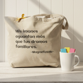Tote Bag de Algodón Reciclado Personalizable 50x36 cm | Bolsa con Frase para Madres y Maestras
